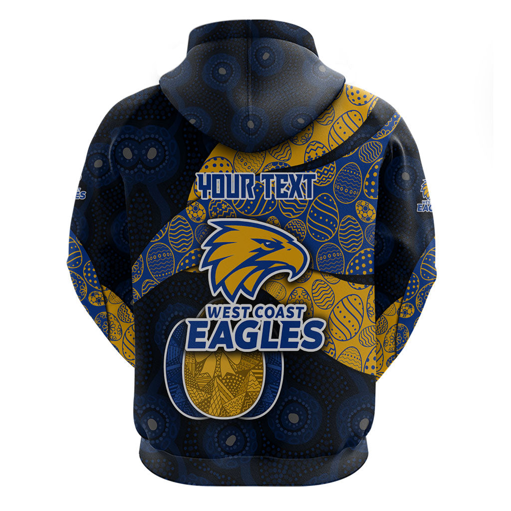 Personalized West Coast Eagles Football Hoodie Easter Egg Pattern Blue Gold Tribal Dot Art Style