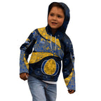 Personalized West Coast Eagles Football Kid Hoodie Easter Egg Pattern Blue Gold Tribal Dot Art Style