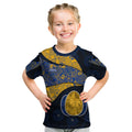 Personalized West Coast Eagles Football Kid T Shirt Easter Egg Pattern Blue Gold Tribal Dot Art Style