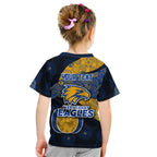 Personalized West Coast Eagles Football Kid T Shirt Easter Egg Pattern Blue Gold Tribal Dot Art Style