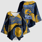 Personalized West Coast Eagles Football Kimono Sleeve Blouse Easter Egg Pattern Blue Gold Tribal Dot Art Style