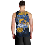 Personalized West Coast Eagles Football Men Tank Top Easter Egg Pattern Blue Gold Tribal Dot Art Style