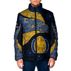Personalized West Coast Eagles Football Padded Jacket Easter Egg Pattern Blue Gold Tribal Dot Art Style