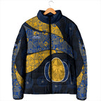 Personalized West Coast Eagles Football Padded Jacket Easter Egg Pattern Blue Gold Tribal Dot Art Style