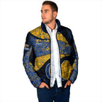 Personalized West Coast Eagles Football Padded Jacket Easter Egg Pattern Blue Gold Tribal Dot Art Style