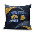 Personalized West Coast Eagles Football Pillow Cover Easter Egg Pattern Blue Gold Tribal Dot Art Style