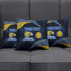 Personalized West Coast Eagles Football Pillow Cover Easter Egg Pattern Blue Gold Tribal Dot Art Style