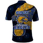 Personalized West Coast Eagles Football Polo Shirt Easter Egg Pattern Blue Gold Tribal Dot Art Style