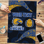 Personalized West Coast Eagles Football Puzzle Easter Egg Pattern Blue Gold Tribal Dot Art Style