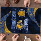 Personalized West Coast Eagles Football Puzzle Easter Egg Pattern Blue Gold Tribal Dot Art Style