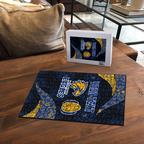 Personalized West Coast Eagles Football Puzzle Easter Egg Pattern Blue Gold Tribal Dot Art Style