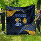 Personalized West Coast Eagles Football Quilt Easter Egg Pattern Blue Gold Tribal Dot Art Style
