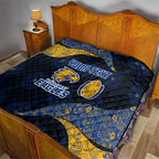 Personalized West Coast Eagles Football Quilt Easter Egg Pattern Blue Gold Tribal Dot Art Style