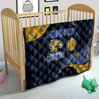 Personalized West Coast Eagles Football Quilt Easter Egg Pattern Blue Gold Tribal Dot Art Style
