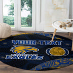 Personalized West Coast Eagles Football Round Carpet Easter Egg Pattern Blue Gold Tribal Dot Art Style