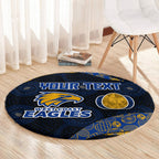 Personalized West Coast Eagles Football Round Carpet Easter Egg Pattern Blue Gold Tribal Dot Art Style