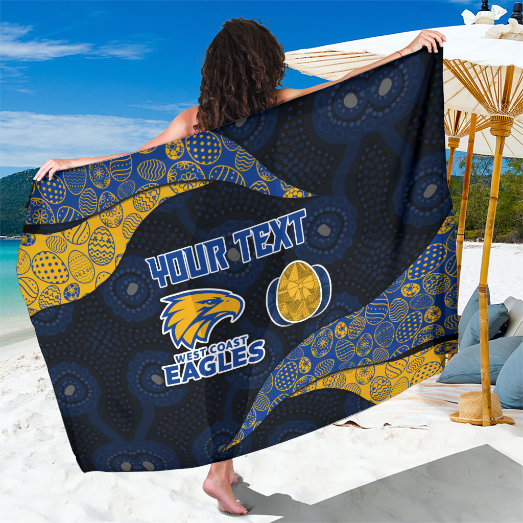 Personalized West Coast Eagles Football Sarong Easter Egg Pattern Blue Gold Tribal Dot Art Style