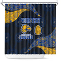 Personalized West Coast Eagles Football Shower Curtain Easter Egg Pattern Blue Gold Tribal Dot Art Style