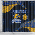 Personalized West Coast Eagles Football Shower Curtain Easter Egg Pattern Blue Gold Tribal Dot Art Style