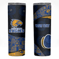 Personalized West Coast Eagles Football Skinny Tumbler Easter Egg Pattern Blue Gold Tribal Dot Art Style