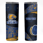 Personalized West Coast Eagles Football Skinny Tumbler Easter Egg Pattern Blue Gold Tribal Dot Art Style