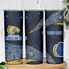 Personalized West Coast Eagles Football Skinny Tumbler Easter Egg Pattern Blue Gold Tribal Dot Art Style