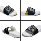 Personalized West Coast Eagles Football Slide Sandals Easter Egg Pattern Blue Gold Tribal Dot Art Style