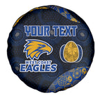 Personalized West Coast Eagles Football Spare Tire Cover Easter Egg Pattern Blue Gold Tribal Dot Art Style
