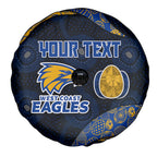 Personalized West Coast Eagles Football Spare Tire Cover Easter Egg Pattern Blue Gold Tribal Dot Art Style