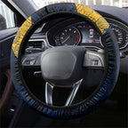 West Coast Eagles Football Steering Wheel Cover Easter Egg Pattern Blue Gold Tribal Dot Art Style