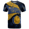 Personalized West Coast Eagles Football T Shirt Easter Egg Pattern Blue Gold Tribal Dot Art Style