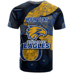 Personalized West Coast Eagles Football T Shirt Easter Egg Pattern Blue Gold Tribal Dot Art Style