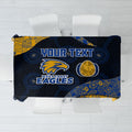 Personalized West Coast Eagles Football Tablecloth Easter Egg Pattern Blue Gold Tribal Dot Art Style