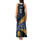 Personalized West Coast Eagles Football Tank Maxi Dress Easter Egg Pattern Blue Gold Tribal Dot Art Style