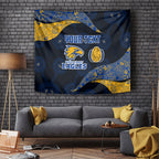 Personalized West Coast Eagles Football Tapestry Easter Egg Pattern Blue Gold Tribal Dot Art Style