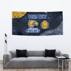 Personalized West Coast Eagles Football Tapestry Easter Egg Pattern Blue Gold Tribal Dot Art Style