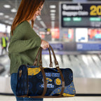 Personalized West Coast Eagles Football Travel Bag Easter Egg Pattern Blue Gold Tribal Dot Art Style