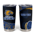 Personalized West Coast Eagles Football Tumbler Cup Easter Egg Pattern Blue Gold Tribal Dot Art Style