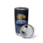 Personalized West Coast Eagles Football Tumbler Cup Easter Egg Pattern Blue Gold Tribal Dot Art Style