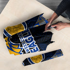 Personalized West Coast Eagles Football Umbrella Easter Egg Pattern Blue Gold Tribal Dot Art Style
