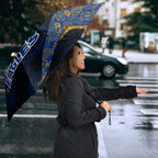 Personalized West Coast Eagles Football Umbrella Easter Egg Pattern Blue Gold Tribal Dot Art Style