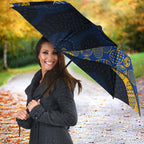 Personalized West Coast Eagles Football Umbrella Easter Egg Pattern Blue Gold Tribal Dot Art Style