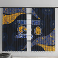 Personalized West Coast Eagles Football Window Curtain Easter Egg Pattern Blue Gold Tribal Dot Art Style