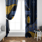 Personalized West Coast Eagles Football Window Curtain Easter Egg Pattern Blue Gold Tribal Dot Art Style