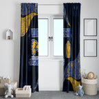 Personalized West Coast Eagles Football Window Curtain Easter Egg Pattern Blue Gold Tribal Dot Art Style