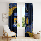 Personalized West Coast Eagles Football Window Curtain Easter Egg Pattern Blue Gold Tribal Dot Art Style