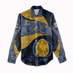 Personalized West Coast Eagles Football Women Casual Shirt Easter Egg Pattern Blue Gold Tribal Dot Art Style