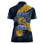 Personalized West Coast Eagles Football Women Polo Shirt Easter Egg Pattern Blue Gold Tribal Dot Art Style