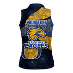 Personalized West Coast Eagles Football Women Sleeveless Polo Shirt Easter Egg Pattern Blue Gold Tribal Dot Art Style