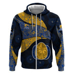 Personalized West Coast Eagles Football Zip Hoodie Easter Egg Pattern Blue Gold Tribal Dot Art Style
